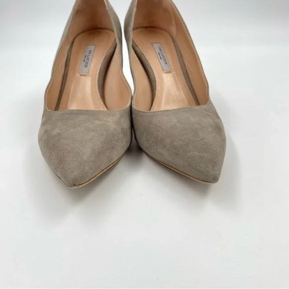 MM Lafleur Vanessa Pump EU 38 US 7.5/8 Suede Leather Heels Pointed Toe - Picture 5 of 11
